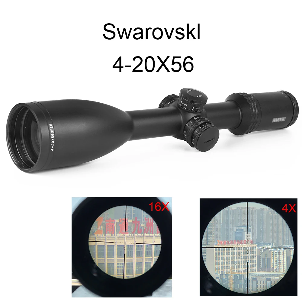 

Optical Sight 4-20x56 SFIR Imitation Swarovskl Hunting Scopes Red Illuminated Locking Reticle Optics Collimator Sight