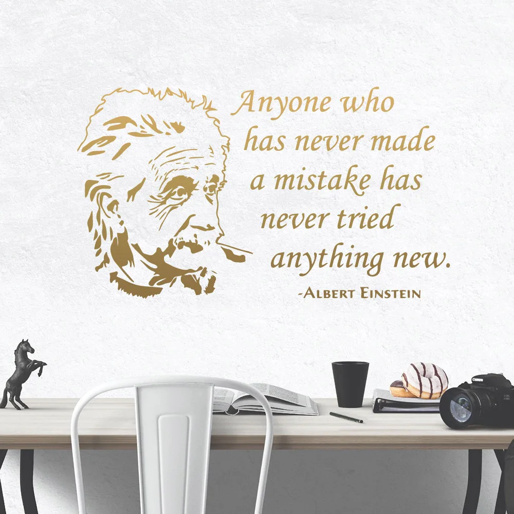 

Fun Albert Einstein Wall Stickers Self Adhesive Art Wallpaper For Kids Room Decoration Art Mural