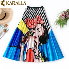 Модная женская Персонализированная юбка с принтом Весна Лето Горячая Распродажа Женская плиссированная юбка C1445