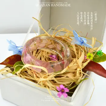 

Huajian Bracelet Handmade Dried Flowers Arc Width 25mm HJ051D