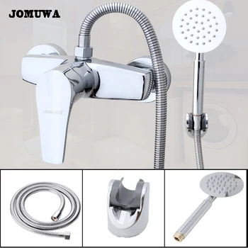 

Wall Mounted Bathroom Shower Faucet Cold and Hot Water Mixer Tap with Hand Shower,Shower Head Single Handle