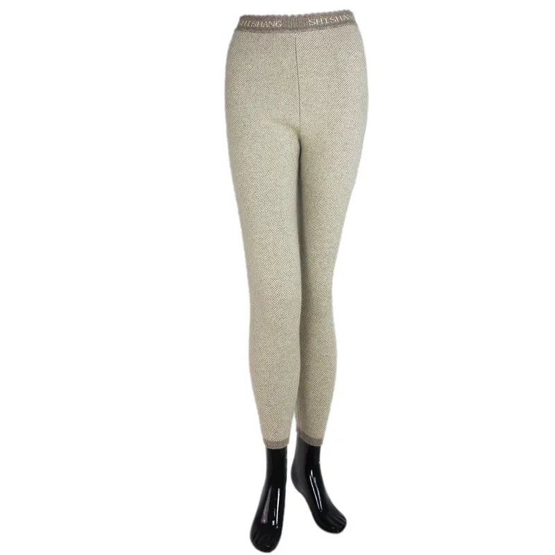 Women beige 1 XJXKS, высокое качество, мужские леггинсы, удобные, коза, кашемир, брюки, пэчворк, теплые штаны, шерсть, осень и зима, Мужские штаны - Цвет: Women beige 1