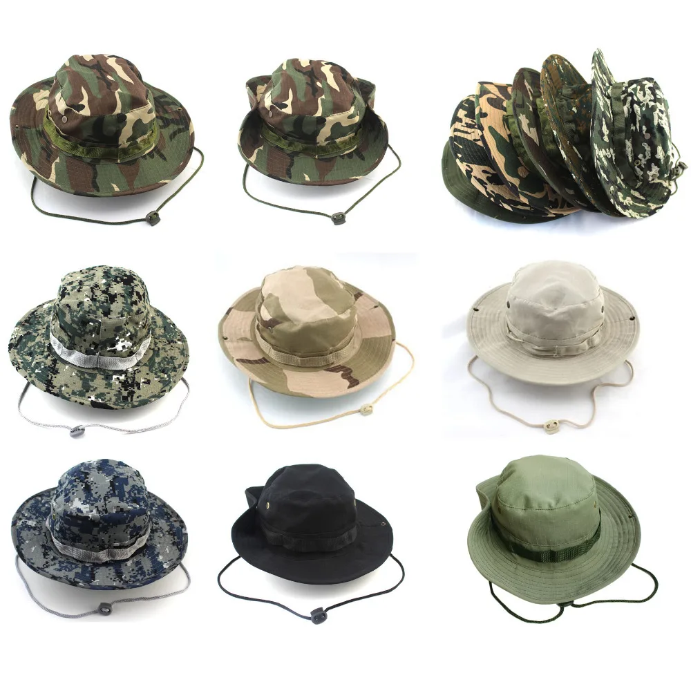 19 Colors 2015 Hot Sale Summer Men Military Camo Bucket Hat with ...