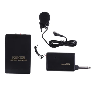 

Wireless FM transmitter receiver lavalier lapel clip on microphone mic system Set for Wedding Meeting Voice Amplifier