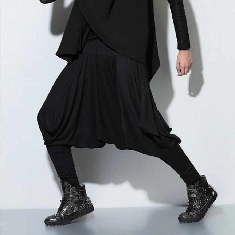 Elástico Pantalones Hop Baja La Gota Negro Holgados Alta 2018 Casuales Cintura Loose Stree Hombres Mediados Hip Wycbk Harem Entrepierna De CBp1wqyO