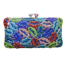 LaiSC original Kupplung taschen roten lippen kristall abendtaschen Handgefertigten Luxus abend handtaschen frauen hochzeit pochette tasche SC73