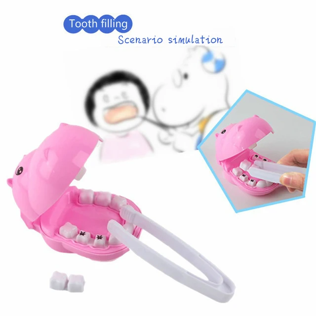 9Pcs Kids Pretend Play Toy Dentist Check Teeth Model Set Medical Kit Educational Role Play Simulation Learing Toys For Children 3