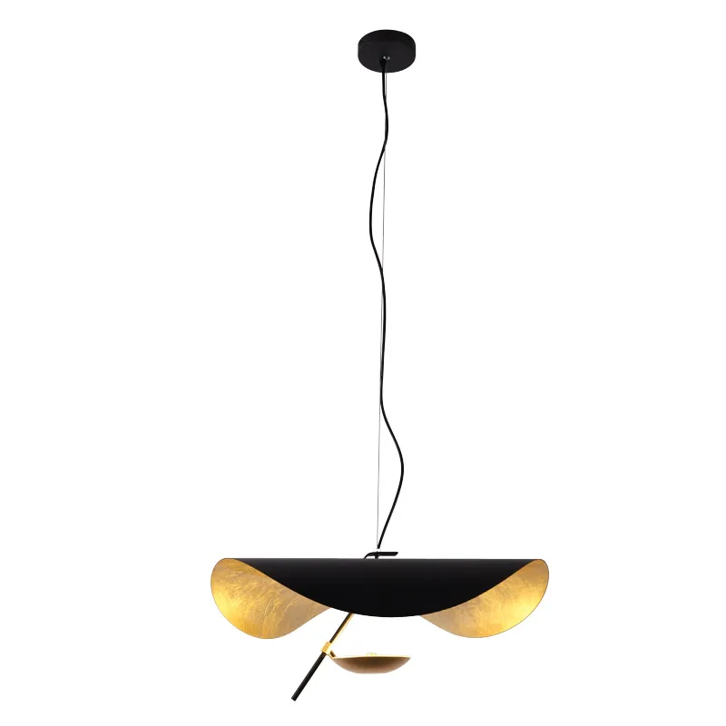  Modern LED Pendant Light Postmodern Dining Room Bedroom Fixture Retro Black Gold Texture Hanging La - 32980109591