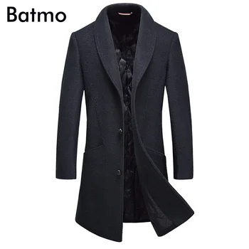 

Batmo 2017 new arrival winter high quality wool men's Single Breasted trench coat,winter coat men ,plus-size MN8628