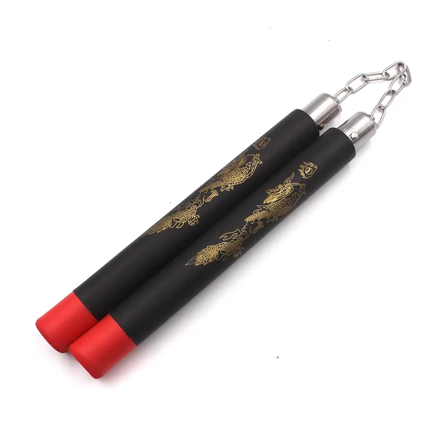 Black Martial Arts Training Nunchakus Chinese Kung Fu Trainer Safety
