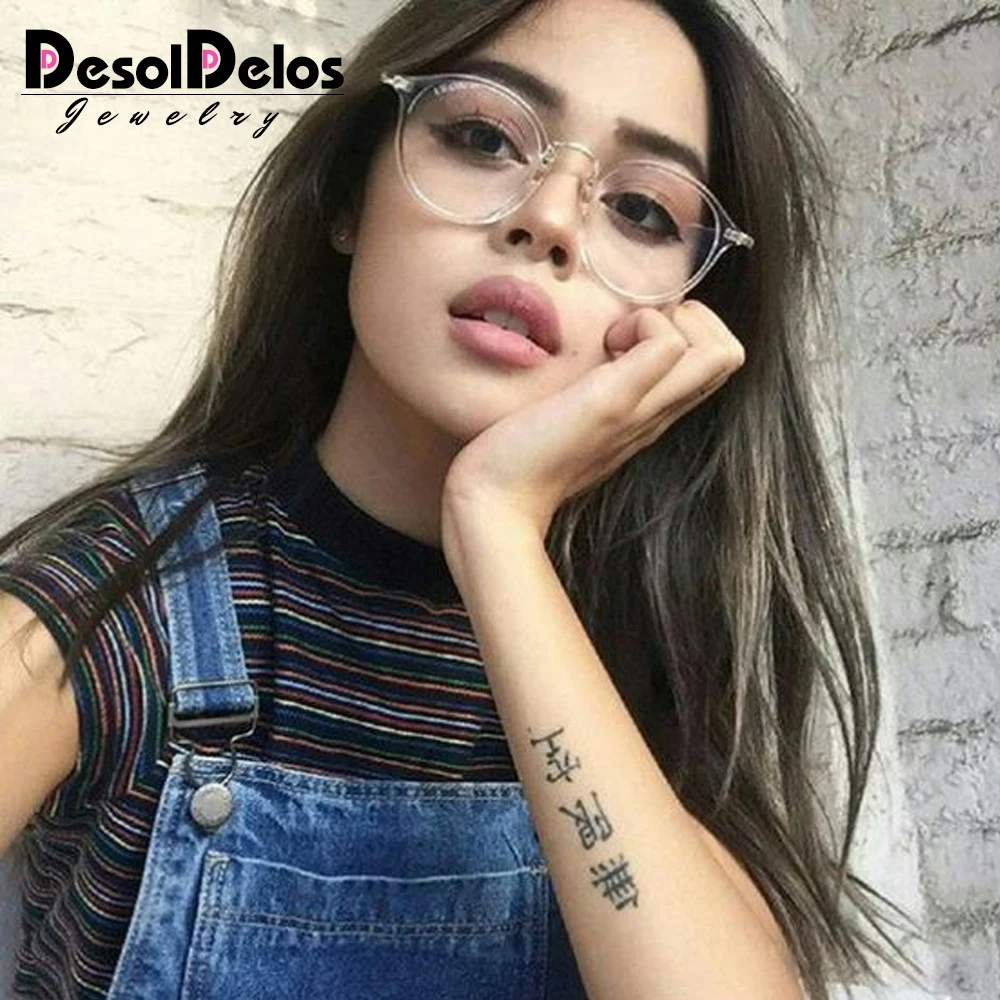 

Temples For Glasses Round Glasses Eyeglasses Women Transparent Frame 2019 Retro Spectacles Optical Frames Clear Lens Glasses