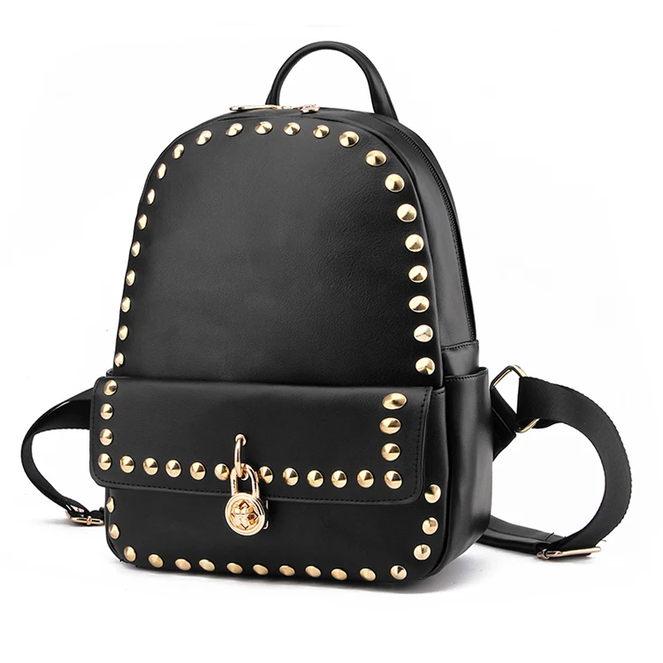Women Girls Studded Backpacks Mini Travel Rucksack Ladies Handbags School Bag
