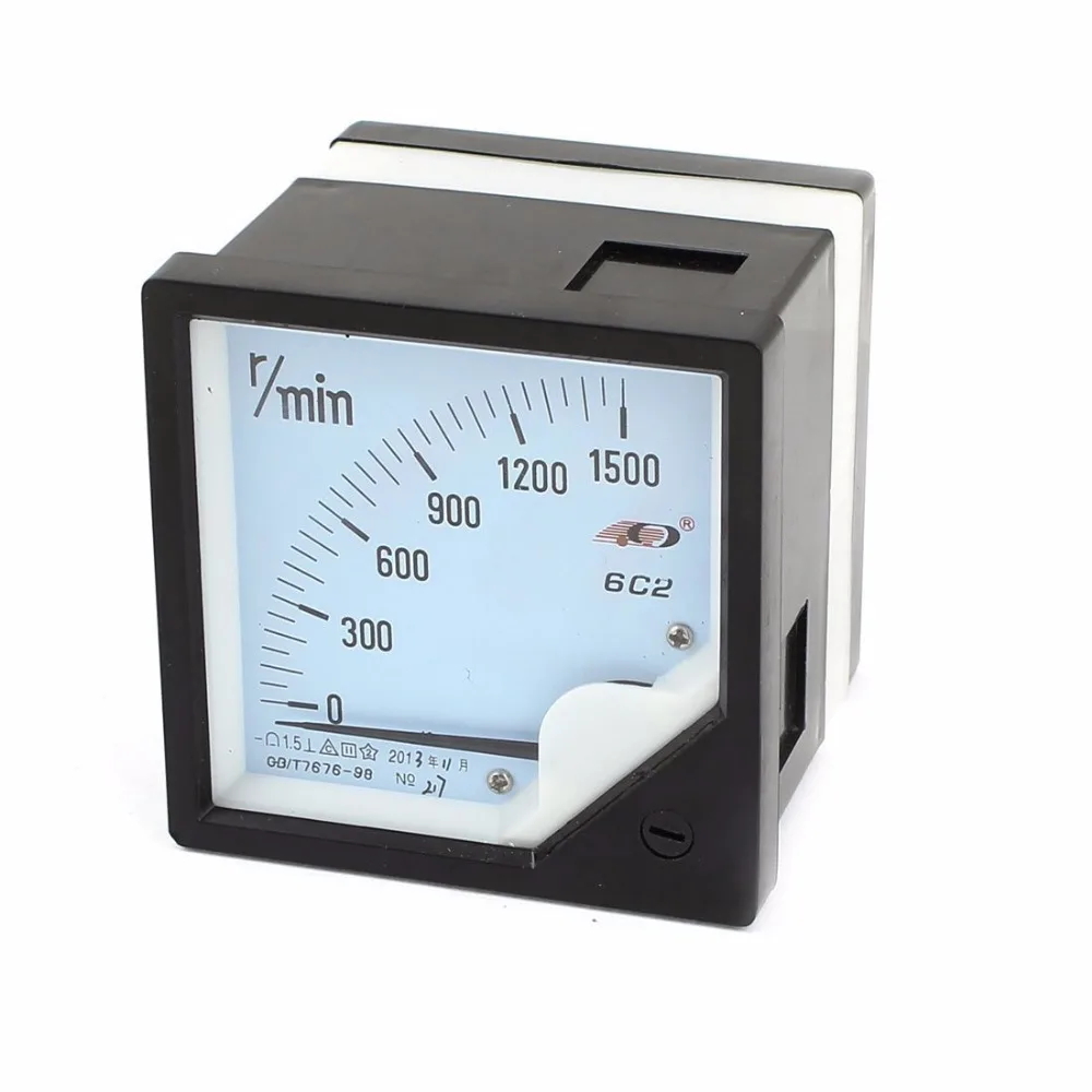 1pcs 6c2 01500r/min Square Panel Analog Speedometer Tachometer Dc 10v
