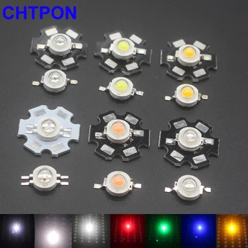 

1W 3W Warm / White/blue/ Royal Blue red/green/yellow/660nm UV Violet RGB High Power LED Chip Light with PCB or not pcb