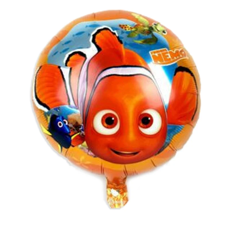 10 шт./партия, Детские шарики ко дню рождения мультфильм Немо воздушные шары Клоун Рыба фольга Воздушные шары 18 дюймов Мультяшные игрушки для дня рождения dory воздушные шары - Цвет: 10pc nemo