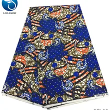 Воск liulanzhi ткани африканская парафинированная ткань с большим количеством страз африканская вощеная ткань с принтом полиэстер Сделано 6 ярдов PZL01-10