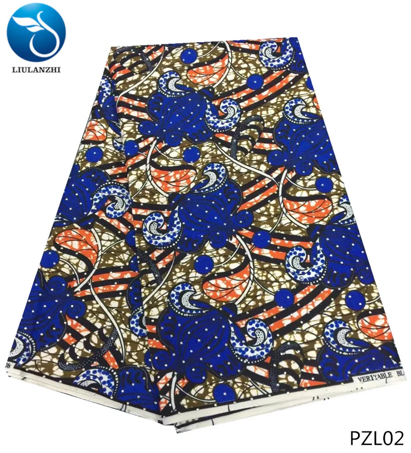 LIULANZHI wax fabrics african ankara wax fabric with lots rhinestones