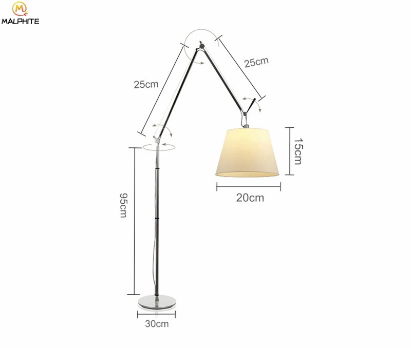 Современные свободные стоячие лампы для гостиной, светодиодные торшеры, прикроватная тумбочка для спальни, железное складное освещение, светильник для домашнего декора - Цвет абажура: Small