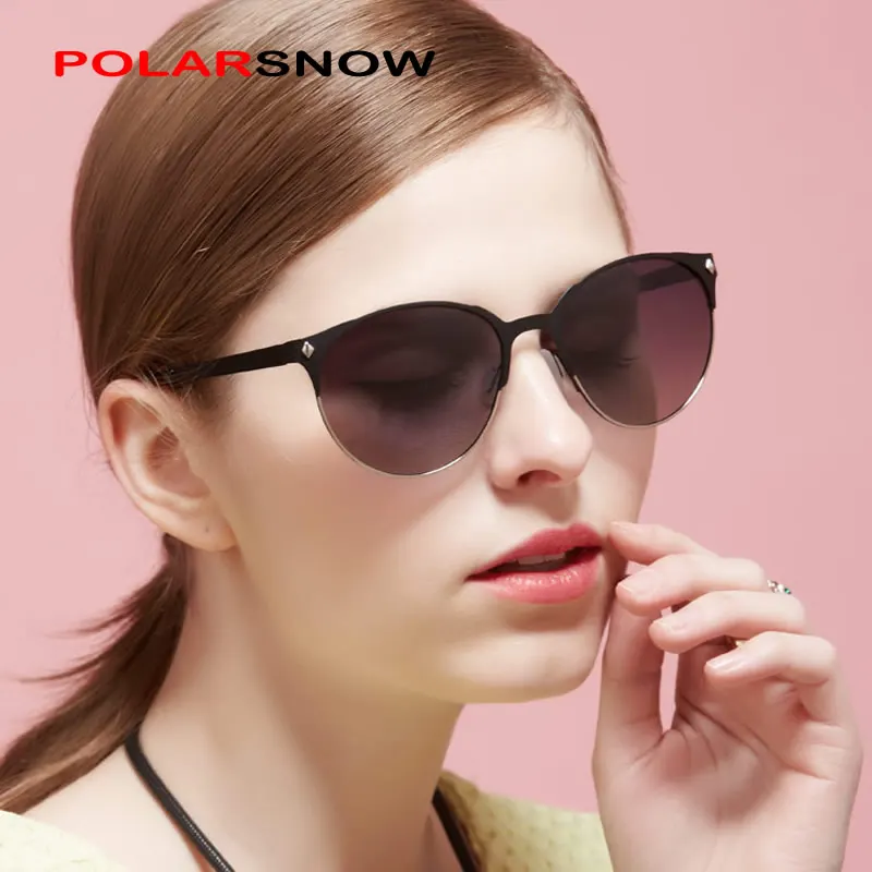 

POLARSNOW Women Fashion Polarized Sunglasses Round Shape Vintage Oculos De Sol Feminino Top Quality UV400 Sun Glasses Female