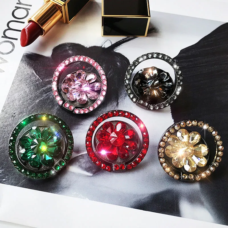 

Luxury 3D Glitter Diamond Phone Holder Support All For Mobile Phone Stand Accessories Bling Round Bracket SmartPhone Case Cover