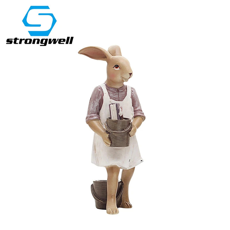 

Strongwell Cartoon Rabbit Model Miniatures Creative Figurines Resin Crafts Desktop Home Decoration Accessories Birthday Gifts