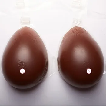 

E/EE/F Cup Realistic Strap Fake Boobs Dark Color Silicone Artificial Breast Forms False Breast Bust Enhancer for Crossdresser