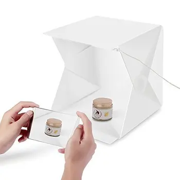 

Photo Studio 40cm 40cm Photo Box Light Tent Mini Foldable Photography Studio Kit with LED Light 2 BackgroundsWhite& Black
