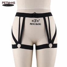 Женские сексуальные трусы Талия клетка подвязки черный эластичный бандаж, портупея чулок Harajuku в стиле «панк» нижнее белье