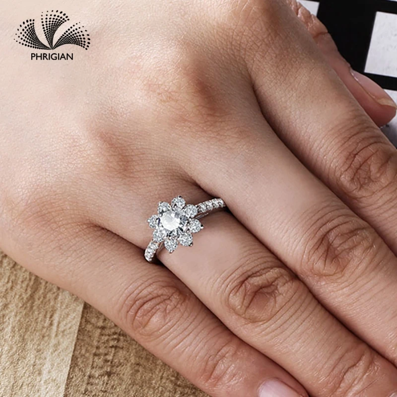 

Sona NOT FAKE Fine Engraving Ring S925 Sterling silver Diamond Custom ring Original Design 925 round cut 4 claws