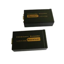 Двойной видео VGA удлинитель 100 м с аудио cat 5e/6 VGA UTP Extender отправителя ресивер для мониторы проектор HDTV