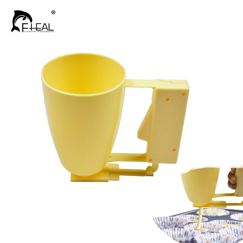 

FHEAL 1pc Cake Cream Dispenser Handle Cake Making Helper Cup Pastry Batter Meatball Dispenser Tools Bakeware Kitchen Gadget