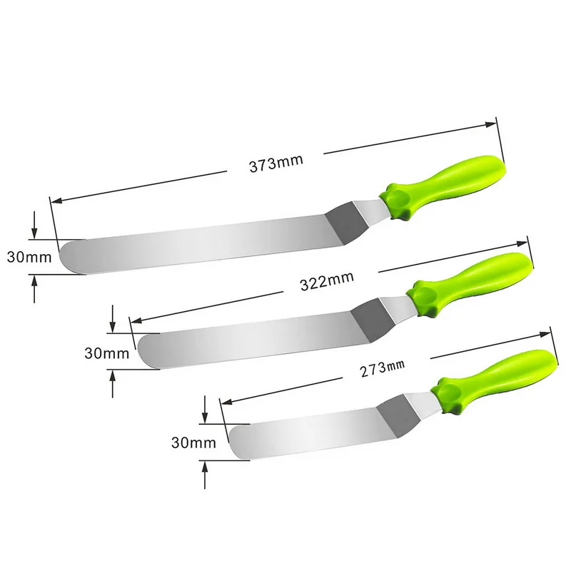 IVYSHION 3 шт. лопатка из нержавеющей стали для торта Крем глазурь нож Гладкий кухонный кондитерский торт украшения инструменты