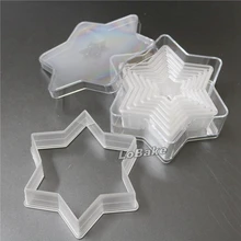 7 шт./компл.) Плоский край шестизвездочная форма из прозрачного поликарбоната пластиковая упаковка для печенья и печенья инструменты для украшения торта