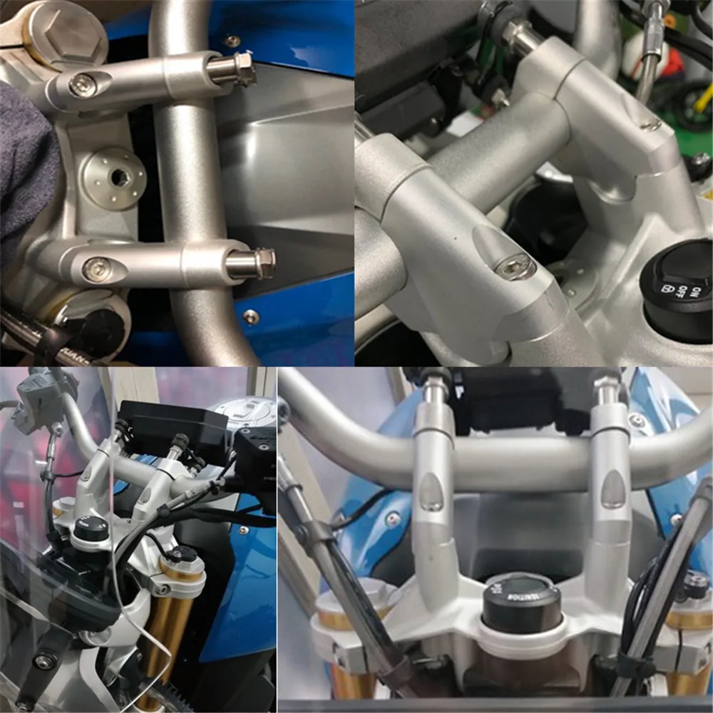 CNC обработка руля стояки бар зажим Расширение адаптер для BMW R1200R 2014 2016 2015|Руль