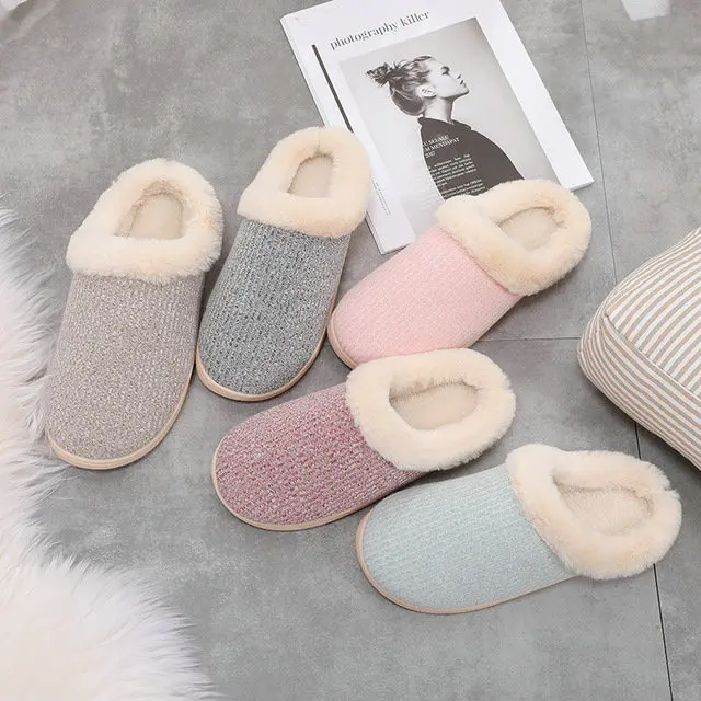 Women Indoor Cozy Super Soft And Comfortable Plush Fur House Slippers Shoes Woman (4)