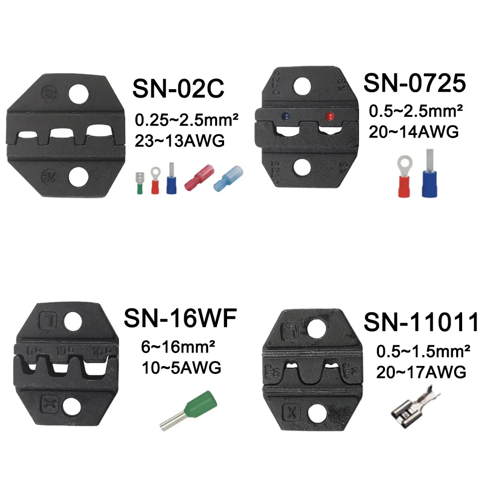 Обжимные плоскогубцы челюсти SN-48B SN-02C SN-06WF SN-11011 SN-02W2C SN-0325 SN-0725 SN-16WF высокая твердость челюсти костюм наборы инструментов