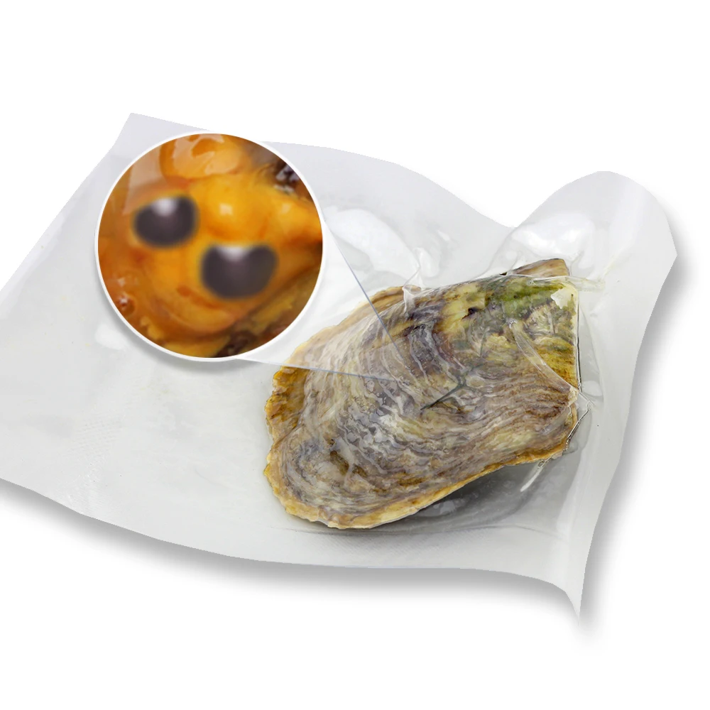 

CLUCI 50PC individually wrapped One Oyster with 2 Chocolate Twins Pearl Saltwater 6-7mm Love Wish Pearls Oysters, 100 pearls get