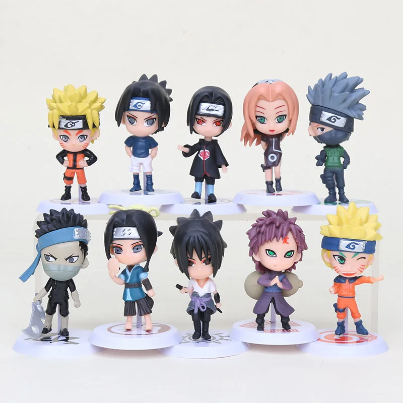 

7cm 10pcs/set Naruto Sakura Kakashi Sasuke Uzumaki Naruto PVC Action Figure Model Toy