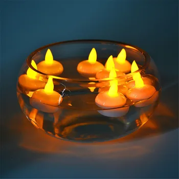 

Pack of 6 yellow ficker floating bougie led,flameless warm white flicker bougie mariage ,new design candles-decorative