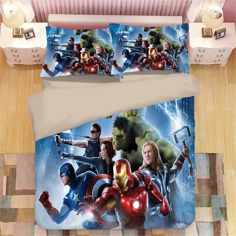 Комплект постельного белья с 3D танос, Мстители Marvel, Железный человек, Капитан Америка, Тор, Невероятный Халк, одеяла, комплекты постельного белья - Цвет: 2