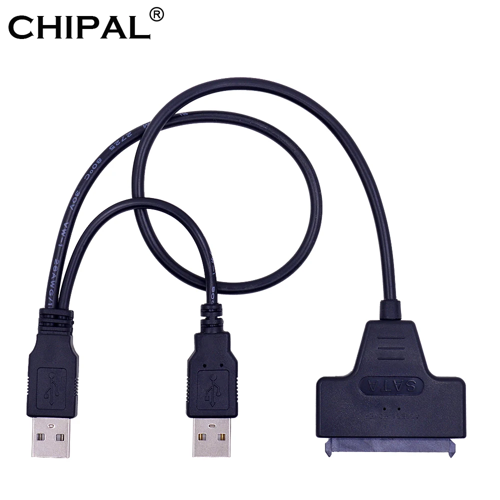 CHIPAL USB 2 0 на SATA 7 + 15 22Pin кабель адаптер конвертер для 5 ''жесткий диск SSD жесткий с