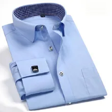 Деловые мужские одноцветные рубашки с длинным рукавом Camisa, французские запонки, дизайнерская рабочая одежда, официальные рубашки, сорочка ярких цветов