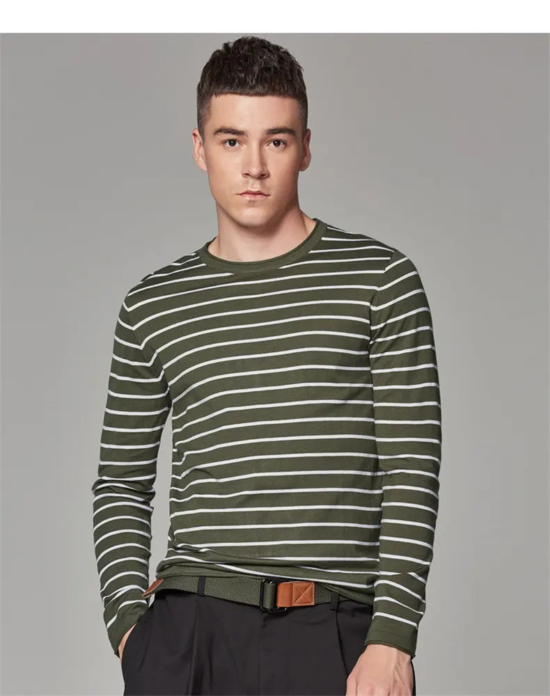 Autumn Sweater T Shirt Men Striped O Neck Male Sweater Pullovers Hight Quality Thin Knitted Tshirt 2018 Spring Winter Brand Muls-5
