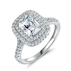 Классический 925 пробы серебро Обручение кольца для Для женщин циркон обручальные кольца для Для женщин набор для брак