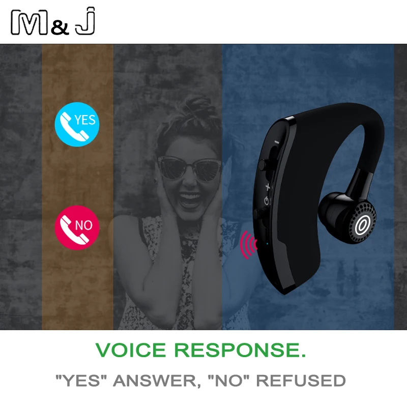 Беспроводная Bluetooth гарнитура M & J V9 с микрофоном и голосовым управлением|bluetooth headset