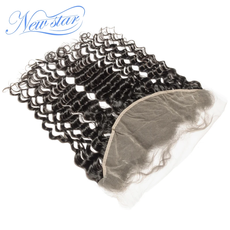 Brazilian TRANSPARENT Lace Frontal Closure Deep Wave New Star Virgin Human Hair 13x4 Lace Closures Pre Plucked With Baby Hair