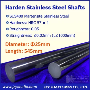 

Dia 25mm L545mm 3pcs/lot sus400 stainless linear shaft surface hardened HRC 57 much durable high roughness Ra 0.05 and Ra 0.2