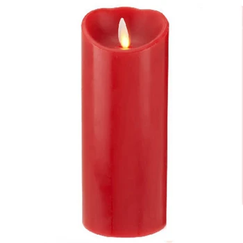 

Ksperway Flameless Moving Wick LED Pillar Candle with Timer and Remote 3.5 by 9 inch Burgundy