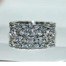 Высокое качество большой кристалл белый циркон камень кольцо Роскошные модные любовь Обручальное кольцо Винтаж Свадебные Кольца для женщин ювелирные изделия