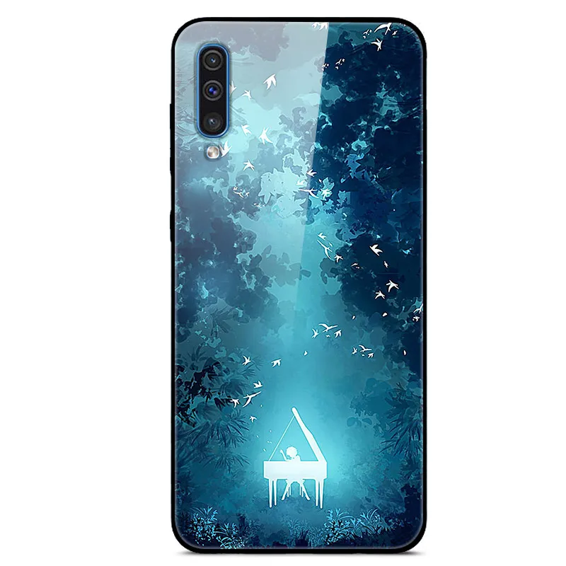 6," для samsung A50 чехол Роскошная стеклянная задняя крышка чехол для телефона для samsung Galaxy A50 A30s чехол A 50 мягкая рамка Рождество - Цвет: as photo 40
